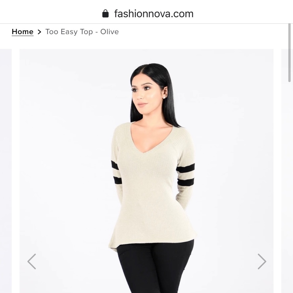 💐Fashion Nova Too Easy Top Olive Size Medium NWT